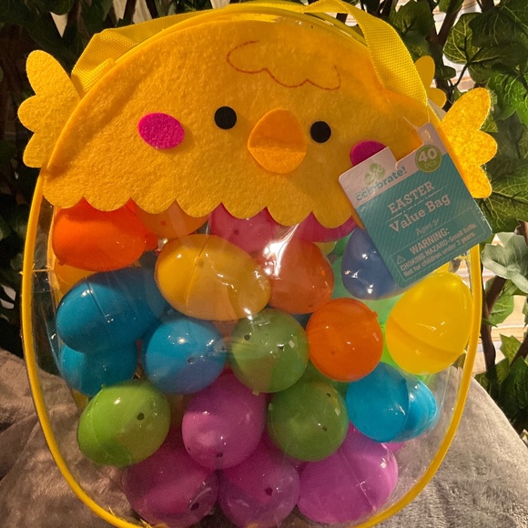 2 New Zippered Chick Easter Egg Value Bags  - 2 Bags & 80 Plastic Eggs - Picture 10 of 13
